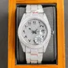 Top Full Diamond Mens Watch 40 mm Automatyczne zegarki mechaniczne Diamenty Bezel Pasek Fashion Na rękę