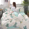 3/4 pièces coton noir et blanc ensembles de literie avec housse de couette drap de lit taie d'oreiller mignon rayure linge de lit roi reine pleine taille jumelle C0223