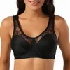 Reggiseno minimizzatore per donna Pizzo sexy Taglia grande Non imbottito Senza ferretto Reggiseno a coppa piena Taglie forti Bralette Biancheria intima traspirante BCDEFGH 210623