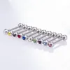 Gem Tongue Barbell Rvs Tong Piercing Tepel Ringen Stud Cartilage Helix voor Vrouwen Lichaam Sieraden