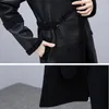 Damesbont Faux 2021 Winter Oversized Jacket Plus Size Lambswol Double-Faced Midi Long Women Dames Mode Warm Black Coat