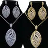 Ohrringe Halskette GODKI Luxus Big Bold Nigerianischen Ohrring Schmuck Sets Für Frauen Hochzeit Kubikzircon Dubai Bridal7124293