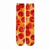 Мужские носки вечеринка еда пицца мода смешная 3D -печать женский хип -хоп продает прямую каплю