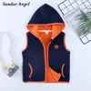 Sundae Angel Polar Fleece Vest Meisje Herfst Hooded Animal Vailles voor Jongens Hoge Kwaliteit Kinderen Gilet Fille Kinderen Vesten 2-8 Y 211203