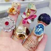 Fashion Multiple Colors And Type Design Cheap Luxury Finger Rings With Faux Diamonds Peals Or Other Artificial Material Mixed Wholesale