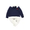 新しいファッション生まれたばかりの幼児の幼児の赤ちゃんの男の子ロンパースロングスリーブジャンプスーツプレイスーツリトルボーイ衣装ブラック服210226