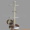 Ganchos Rieles Forma de árbol de acero inoxidable Taza Estante Soporte de almacenamiento Soporte Hogar Cocina Exhibición colgante Estante para bebidas 6 WF922320c