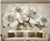 Mooie fotomuur muurschilderingen behang licht luxe driedimensionale sieraden bloem wallpapers 3D tv achtergrond muur