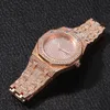 Designer mens relógios moda diamante gelado assistir alta qualidade hip hop rosa ouro prata relógio