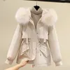 Cotton Padded Parkas Woman Winter Plus Size 3XL Big Fur Thicken Jacket Women Loose Warm Fur Liner Hooded Outwear Jacket and Coat