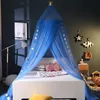 7 Colors Hanging Mosquito Net Crown Star Kids Baby Bedding Dome Bed Canopy Cotton Bedcover Curtain for Children Reading Playing Home Decor