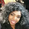 Kinky Kıvırcık Şeffaf Dantel Ön Frontal Gri Kısa Bob Peruk Siyah Kadınlar Için İnsan Saç Pre Kopardı Renkli Eritilmiş Saç Çizgisi Doğal Kıllar Peruk