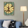 Väggklockor 30 * 40cm Retro Trä Digital Klocka Vardagsrum Silent Wood Creative Home Decoration Watch