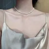 Perły Clavicle Naszyjnik Kobiety Nieregularne Pearl Chain Choker Naszyjnik Korea Styl Pearl Naszyjniki Biżuteria