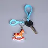 Jul Keychain Cute Resin Cartoon Key Pendant Ornaments Xmas Dekoration Hantverk Gåvor Gratis DHL Ship HH21-685