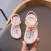 Sandali telosessuali per bambini bambini baby estate bowknot perla cristallo principessa scarpe anti-slip piatta 2021