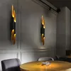 Lampada a parete moderna LED LED superiore e tubo di alluminio inferiore ali 2 luci nere oro nero decorazione del soggiorno nordico a parete specchio da bagno specchio da bagno