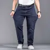 Hohe Qualität Stretch Plus Große Größe 29 - 44 48 90% Baumwolle Gerade Denim Jeans Männer Berühmte Marke Frühling 210723