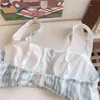 NXY sexy setSoft cotton lingerie and panties sets chic vintage lattice girl wire free bra suit tube top underwear larger size 1127