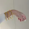Fflacell 2021 New Fashion Retro Sand Gold Bracelet Simple Closed Golden Bracelet for Women Girl Party Jewellery Q0719