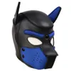 10 Cor Sexy Cosplay Role Play Cão Full Head Máscara Soft Padded Latex Borracha Filhote BDSM Bondage Hood Brinquedos Sexuais Para As Mulheres Y200616