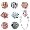 2020 moda nuovo argento di alta qualità 1: 1 bianco, rosa fiori margherita bouquet serie fascino gioielli fai da te donna originale regalo classico Q0531