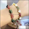 Charm Bransoletki Biżuteria Handmade Colorf Natural Tourmaline Bransoletka Słodkowodna Pearl Ametyst Spersonalizowany Drop Dostawa 2021 Gqiac