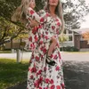 Robe de vacances sangle taille haute Slim famille parent-enfant porter 2021 été mode coton imprimé longue mère et fille robe Q0716