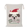 Sacs de noël coton toile enfants bonbons cadeau sac père noël cerf sacs toile cordon noël coton stockage décoration