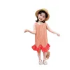 Sommarflickor Princess Dress Koreanska versionen Barnkläder 2021 Hollowthin Fashion Novel Vest Cotton Stitched Fishtail Dress Q0716