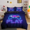 Gift for Boys Duvet Cover Set Bed Game Elements Printed Bedding 14 Size 210309