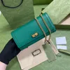 Top Designer Chain Bag Fashion Casual 658243 Badge Leather Messenger Shoulder Combination Buckle Party Storlek 19cmx10cmx3.5cm