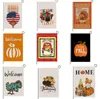 Happy Fall Banners Thanksgiving Double Sides Garden Flags 47*35cm Pumpkin Turkey Linen Flag Multistyle Home Decor A02