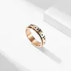 Rotable Stainless Steal Engraved Star And Moon Ring Spinner Band finger for women men Love rose gold Relieving Anxiety fashion jewelry