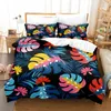 Bedding Sets 3D Green Palm Leaves Set Fashion Duvet Cover Pillowcases For Home Bedroom Luxury Bed 2/3pcs Bohemian Comforter