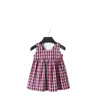 Cute Toddler Dzieci Dziewczyny Sukienka 2019 Letnia Bez Rękawów Czerwona Plaid Dzieci Dresses Casual Bawełniana Sukienka Dzieci Dresses Dla Dziewczyn Q0716