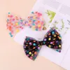 Novo Grande Grande Dot Dot Lace Bow Cabelo Grampos De Cabelo Mulheres e Meninas Glitter Estrela Estrela Bobinas Barrettes Criança Criança Crianças Headwear