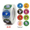 500 stks / roll round cartoon leerlingen motiverende labels stickers schattig dier groothandel de niet-drogen label sticker kinderen cadeau