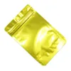 100 sztuk błyszczący złoto Zip Lock Mylar Folia Stand Up Torba z Wyczyści Okno Łza Notch Zipper Grip Seal Doypack Food Packes