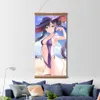 Genshin Impact Poster Mona Keqing Anime Picture Wall Canvas Poster Art Game Scroll Schilderijen voor Woonkamer Decor met Frame Y0927