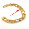 Men039s Italian Figaro Link Hip Hop Bracelet 846quot 12mm Thick Real 24K Stamp Fine Solid Gold Filled Wrist Chain3203660