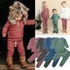 Bebek Erkek Kız Giyim Setleri Unisex Uzun Kollu Düz Tops Pantolon Kış Sonbahar Yenidoğan Kıyafetler 4 Renkler M3708