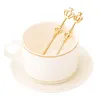 Party Favor 2PC / Set Kawa łyżka Teaspoon Souvenir Souvenir Bridal Walentynki Baby Shower Chrzest Chrzciel