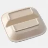 Wheat Straw 2 Grids Salad Dishes Spices Dish Seasoning Jam Plate ECO-Friendly Solid Color Snack Plates Household Hotel Kitchen Restaurant Tableware HY0345