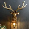 Modern harts Antler Wall Lamp Nordic Wall Light Retro Deer Vardagsrum Sovrum Sänglampa Vägg SCONCE Lampa Inomhus Vanity Light 210724