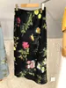 Rokken Zomer Koreaanse Chique Mode Slanke Elastische Hoge Taille Floral Print Zijde Jurk Dames Midi Faldas Mujer Chiffon Temperament 210610