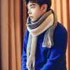 Scarves Autumn And Winter Neckline Men's Korean Cashmere Color Matching Scarf Women's Solid Shawl Keep Warm 200 40cmScarves