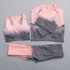 2pcsセット女性シームレスヨガ服スポーツブラブヨガセット女性のためのトレーニング服