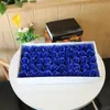 50pcs /ロット5cm人工ローズフラワーヘッド絹の装飾的な石鹸の花のための家の結婚式の花のデコバレンタインデープレート