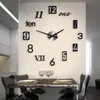 Einfache Stille Acryl Große Dekorative DIY Zahlen Wanduhr Modernes Design Wohnzimmer Dekoration Wand Uhr Wandaufkleber 210310